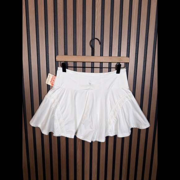 New Free People Skirt Medium Womens White Skater Lined Skort Shorts - Picture 3 of 12